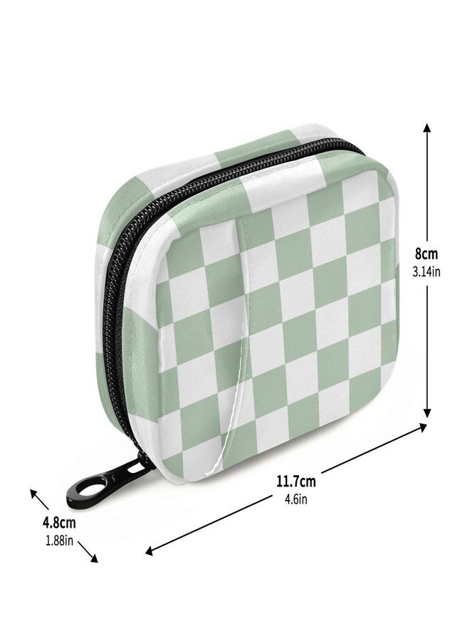 Eyanle Checkered Green and White Travel Pill Organizer Weekly Small (Cute) Pill Box 7 Day Pill Case Vitamin Holder Pill Bottle Organizer - Image 2